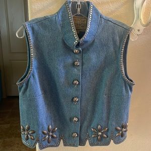 Double D Denim vest. Made in Yoakam, Texas.